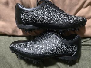 Footjoy Fj Lopro Wmns Golf Shoe Black Floral Laser cut Size 8M 97071